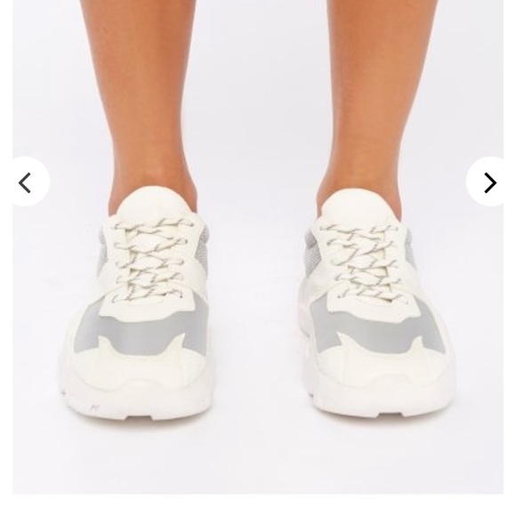 LISSY RODDY X PD CASJ WHITE & GREY CHUNKY TRAINERS - Picture 3 of 5